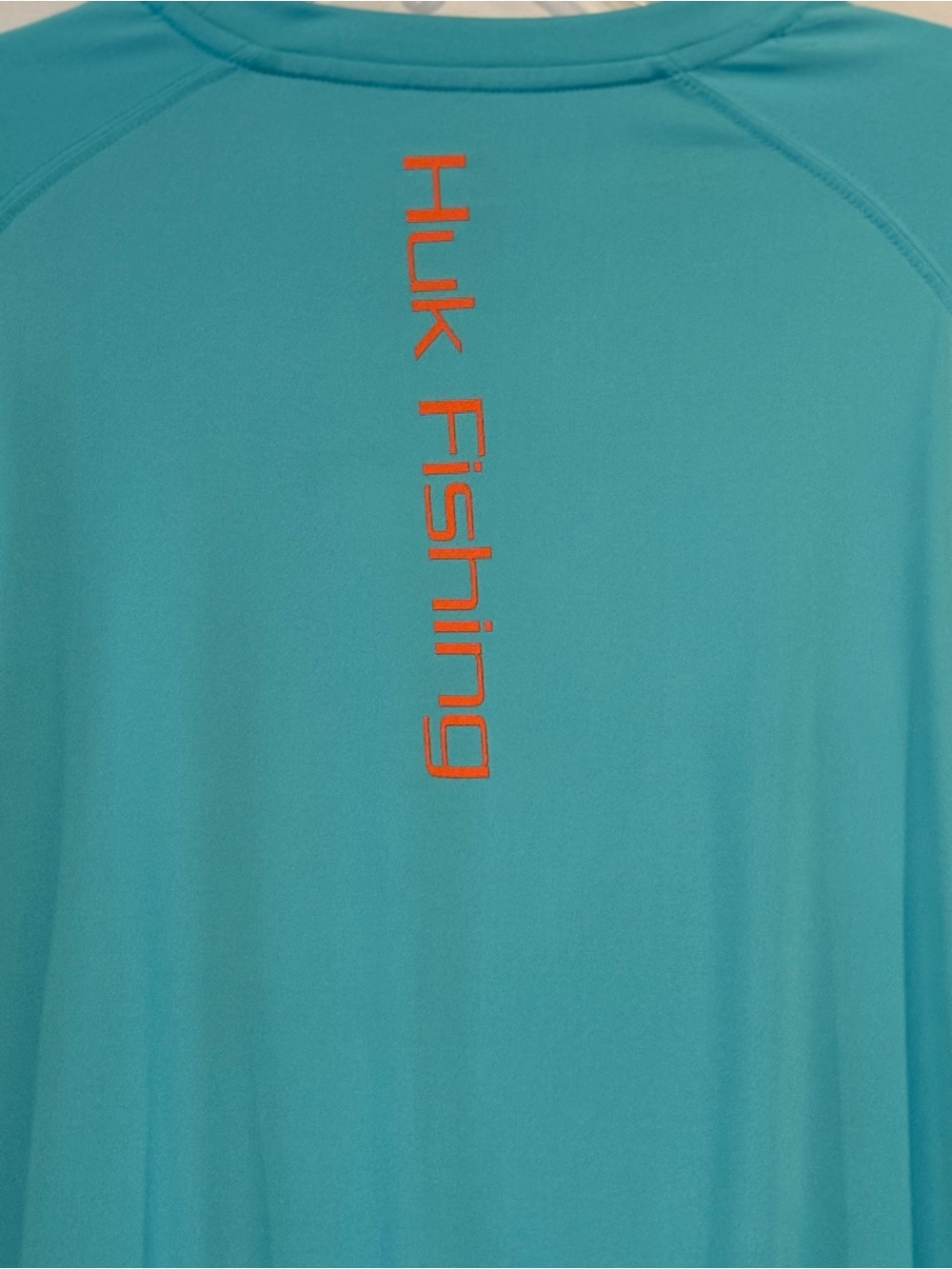Huk Fishing Aqua Turquoise Teal light blue orange Graphic   Long sleeve Tee XXL - Picture 10 of 12